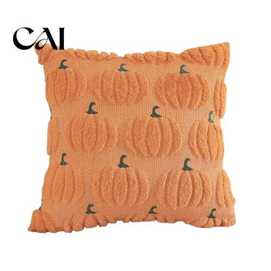 Decorative Pillow Cover for Couch Plush Pumpkin Cushion Cover, Halloween Throw 18 X Inch Ghost Case Cute Soft Spooky Season, Cozy Fall Home Decor