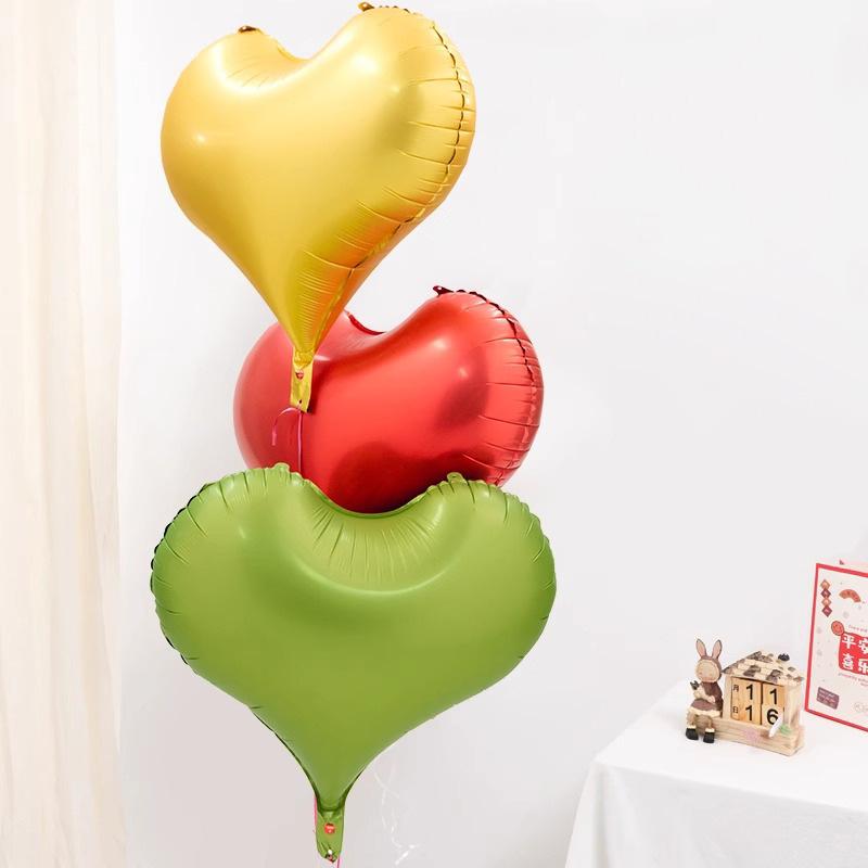 22 Inch Peach Heart Nylon Matte Valentine'S Day Wedding Birthday Party Aluminum Film Balloon Heart-Shaped Love Floating Air Ball