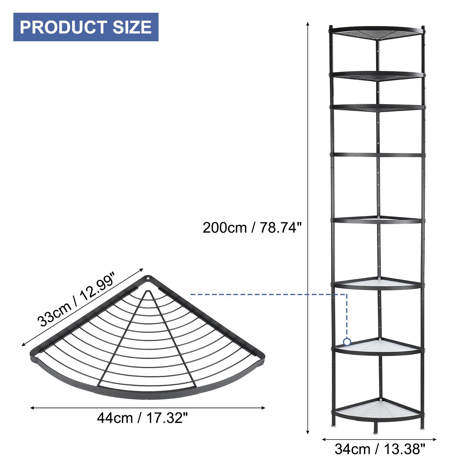 

8-ярусная кухонная стойка для кастрюль, Органайзер для хранения кухонной утвари, Многоярусная угловая полка, Подставка-держатель для сковородок, кастрюль и чайников, чёрный