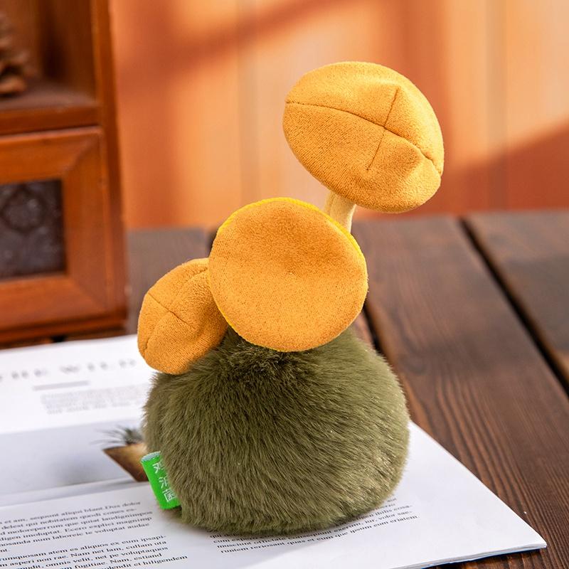 Süßes Pilz-Stofftier Pfifferling & Bambuspilz Kuscheltiere, Kawaii Wildpilz-Kollektion mit detaillierten Lamellen Weich