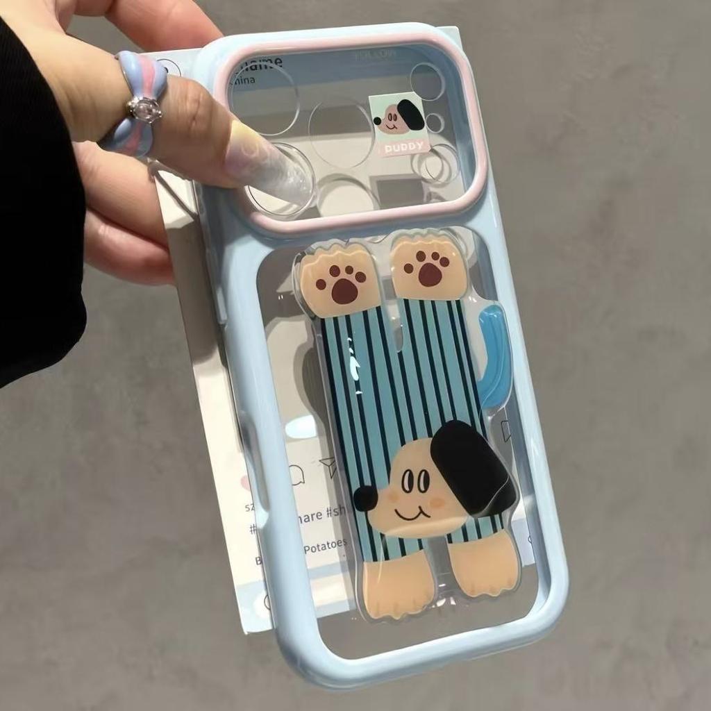 Small animal collection double bracket second change apple 11promax for iphone11 transparent dopamine star shell