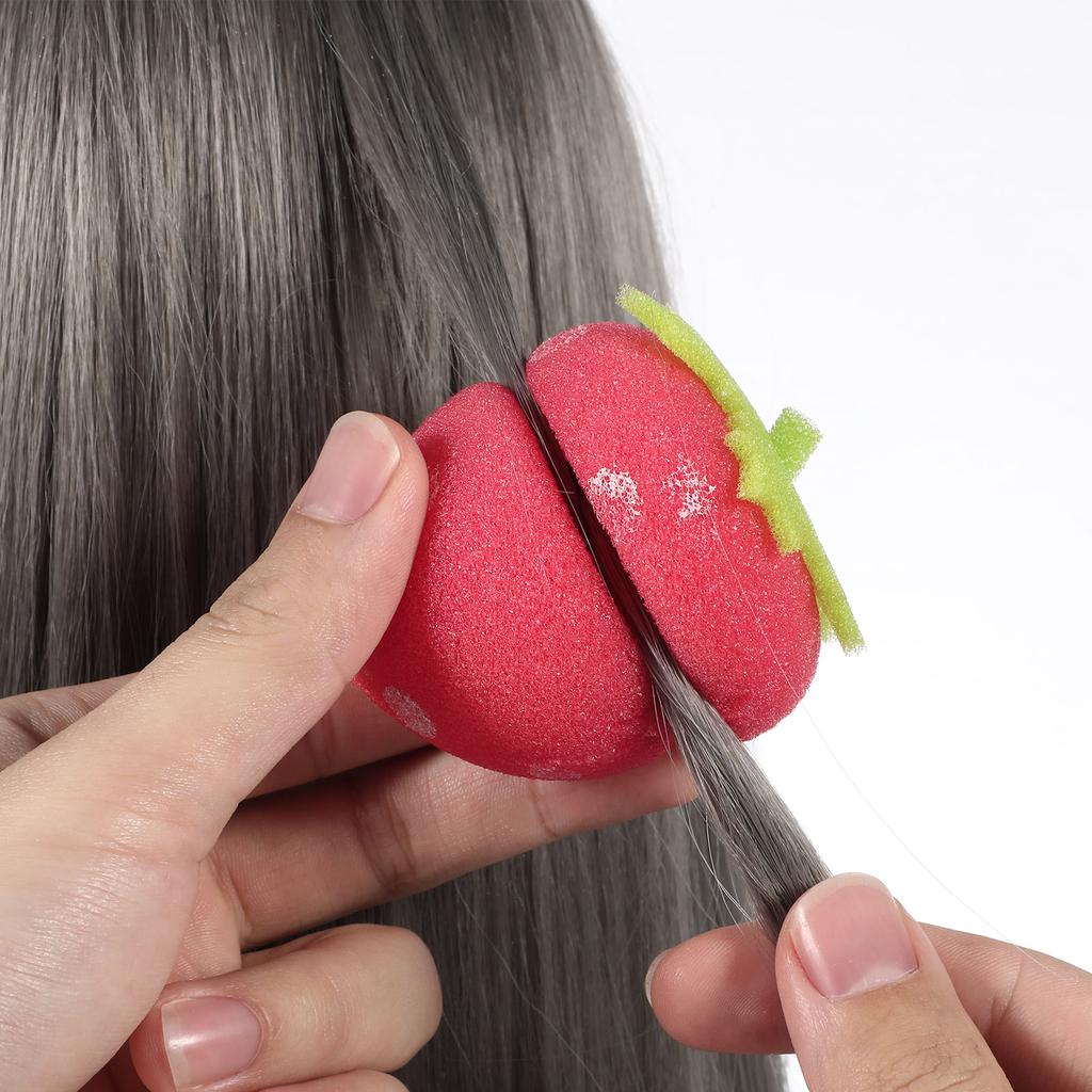 12 PCS Strawberry Hair Curl Sponge Styling Tool Rollers Curly Women Curler Women's