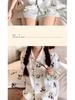 Summer Ice Silk Pajama Set: Cartoon Little Panda Short Sleeve & Shorts for Women