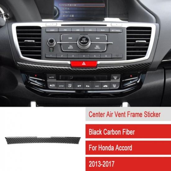 Bright Carbon Fiber Car Front Center AC Vent Bottom Cover For Accord 2013-2017