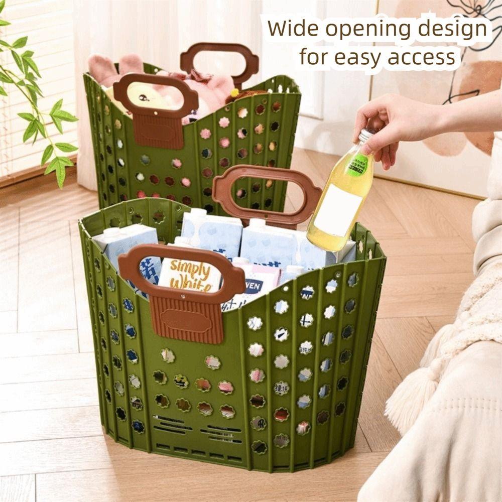Plastic Dirty Clothes Basket Folding Wall-mounted Laundry Basket Foldable High-capacity Portable Laundry Basket