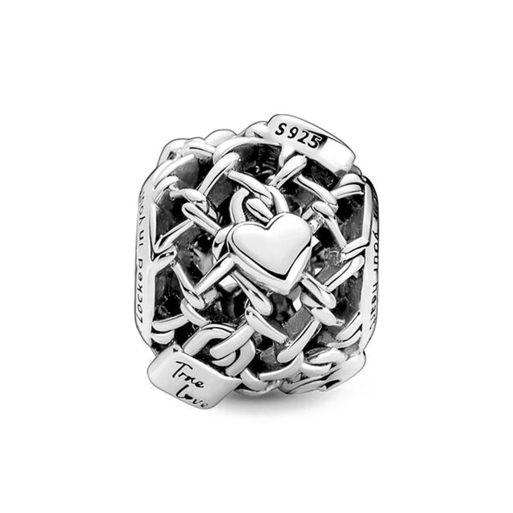 New 925 Silver Charm Fit Original Bracelet Accessories Women Jewelry Love Series Lock And Key