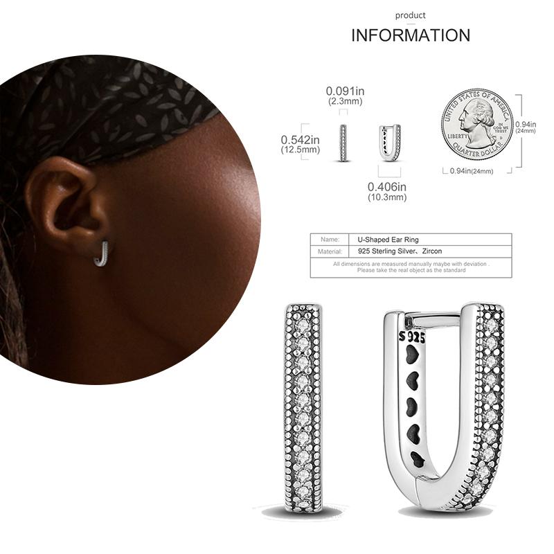 NEW Round Original CZ Hoop Earrings Heart U Shape Moon Star Unicorn Earring for Women Party Engagement Jewelry Gift