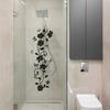 Adesivo de Vidro Borboleta Flor Preta Impermeável PVC Removível Autoadesivo Parede do Banheiro Porta Arte Floral Decalque Decorativo