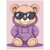 Plakat Miś W Fioletowym Hoodie Plakat Miś W Fioletowym Hoodie, 70X100 Cm, Bez Ramy, Płótno Premium Na Blejtramie