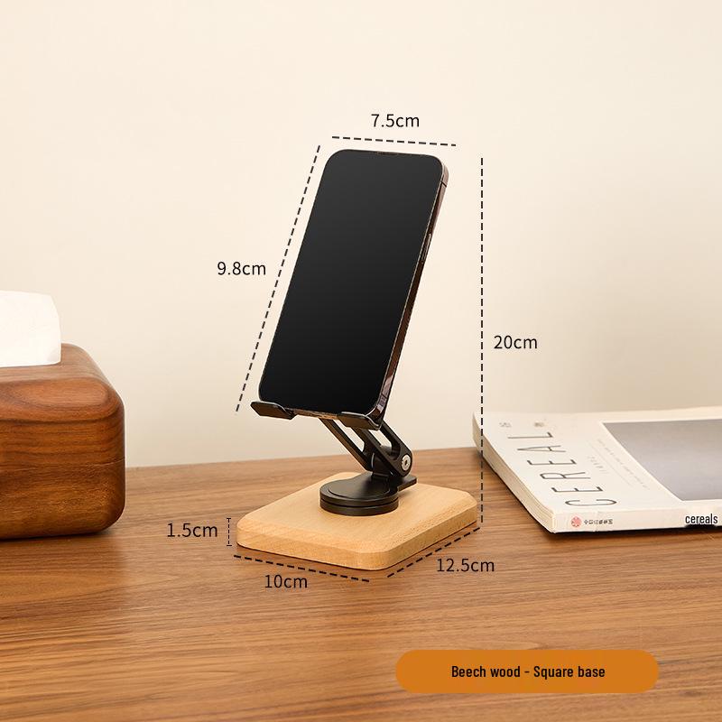 Solid Wood Rotatable Adjustable Phone & Tablet Stand
