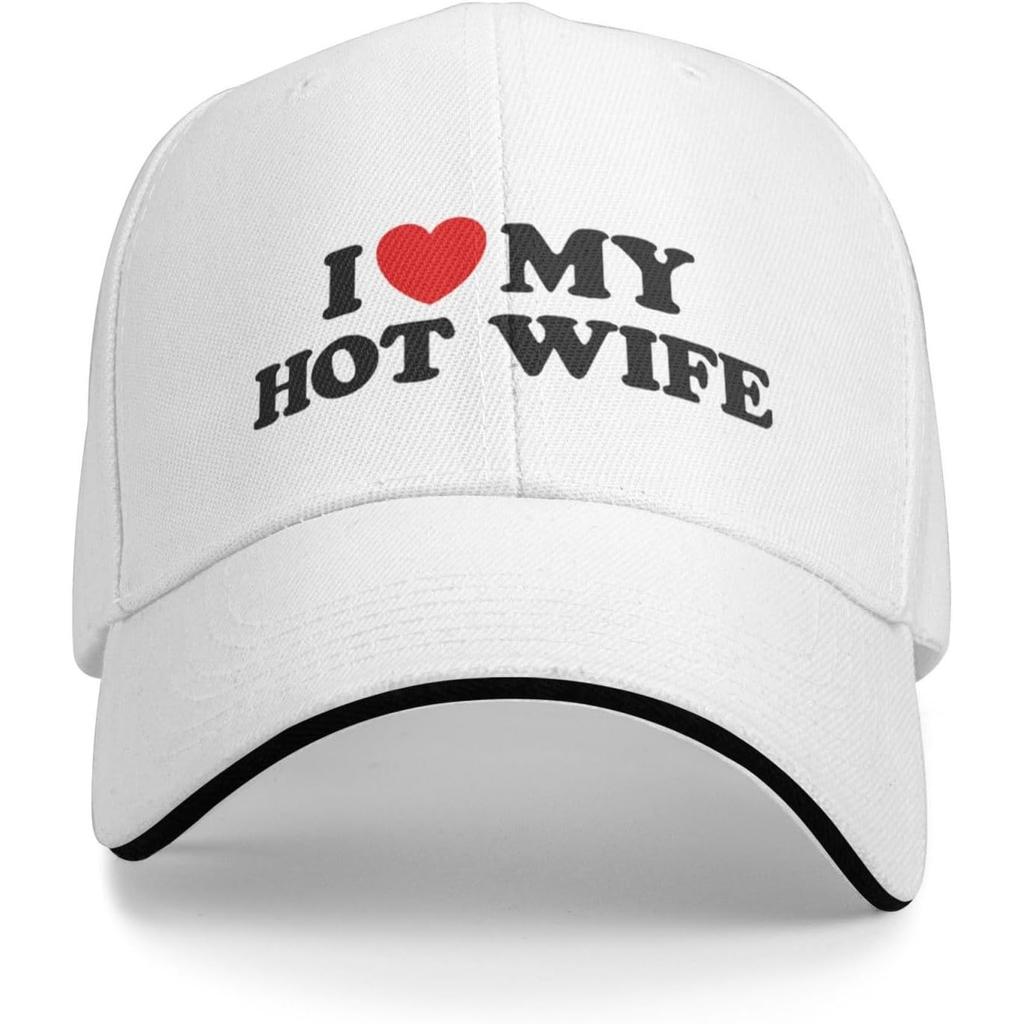 I Love My Hot Wife Graphic Baseball Cap Polyester Adjustable Casual Summer Beach Hat
