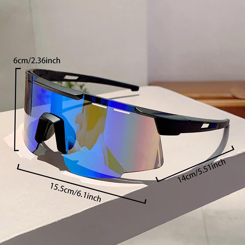 Rimless Mirror Sports Goggle Men New Punk Wrapped Round Outdoor Cycling Shades Trendy Futuristic Anti-UV Sun Glasses