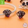 Halloween Than Heart Skull Beading Accessories Funny Festival S925 Silver Plated Black Gold Beads Beading