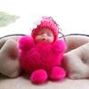 Neueste schlafende Baby-Bowknot-flaumiger Bommel-Plüsch-Puppen-hängender Anhänger-Schlüsselanhänger