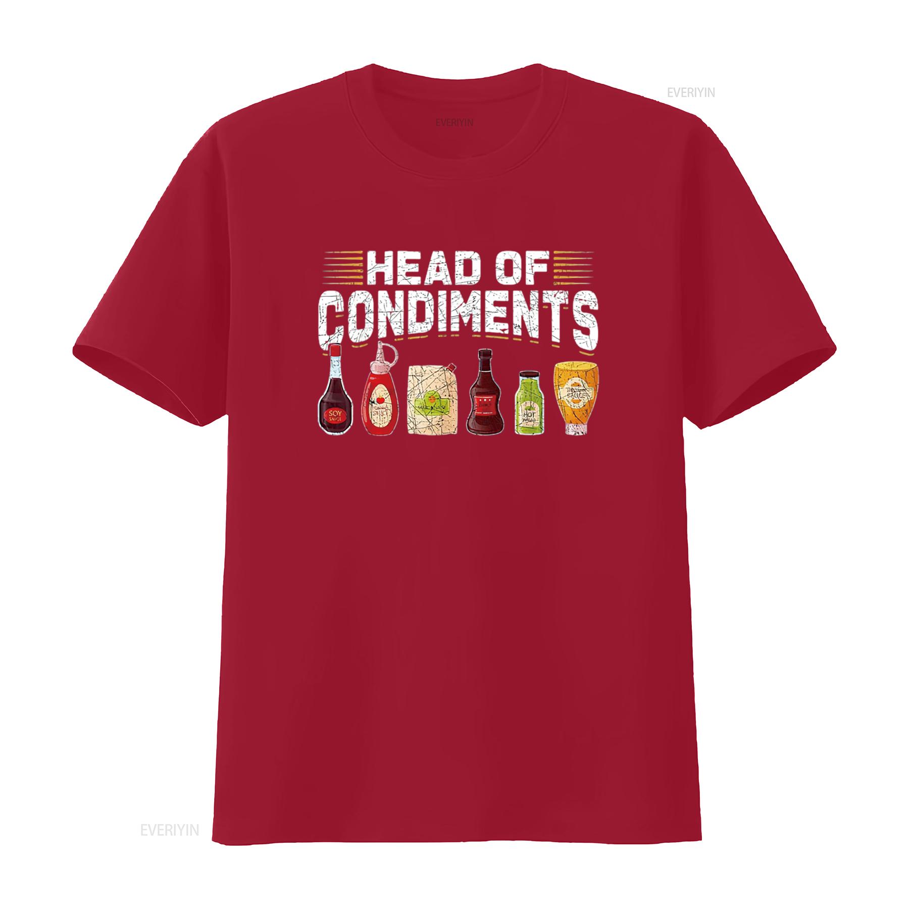 Head Of Condiments Barbecue T Shirt Black Large vintage Washed Unisex designer clothes Slightly streetwear Casual Soft S