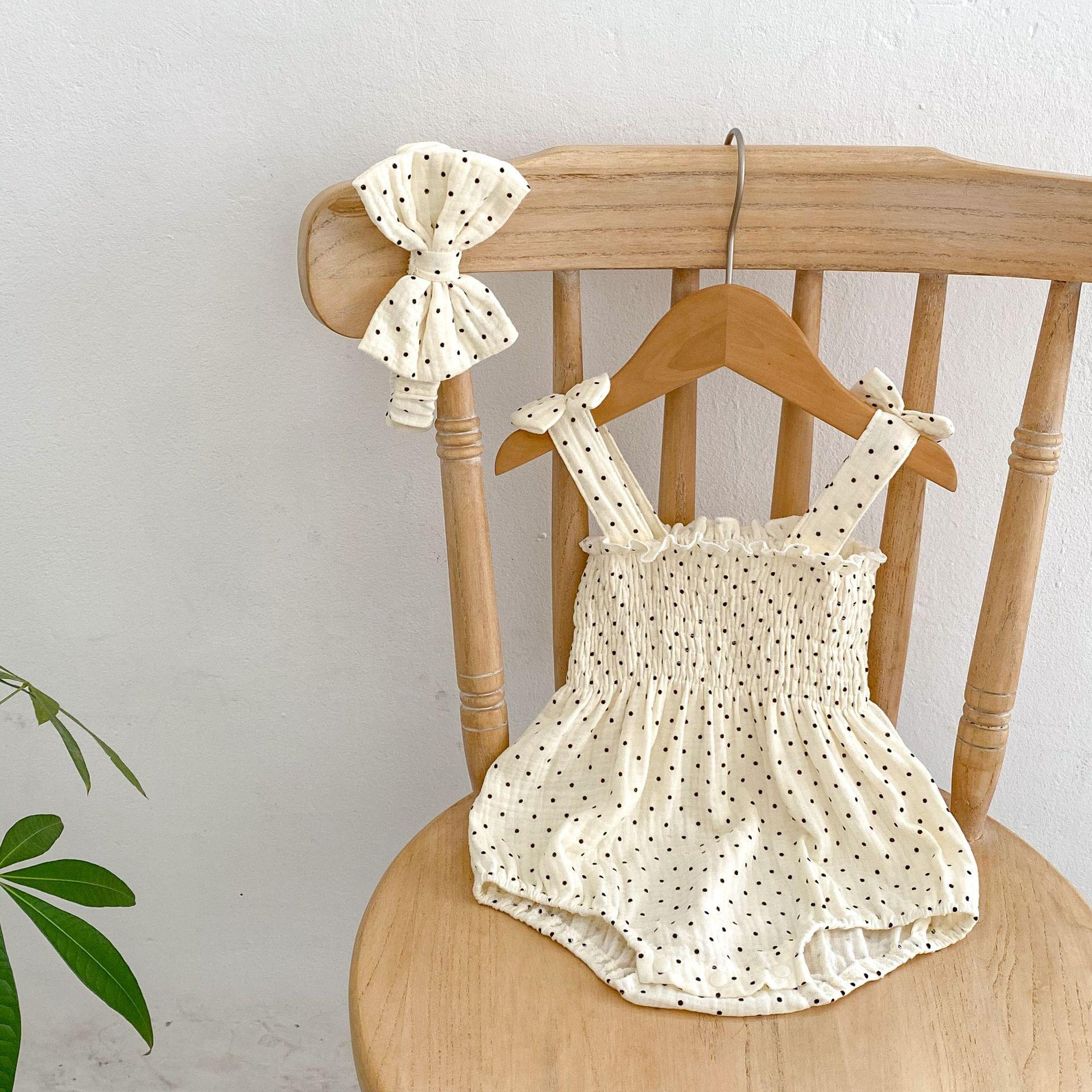 Baby Girl Summer Sleeveless Floral Romper with Bow Cute One-Piece Crawler 66