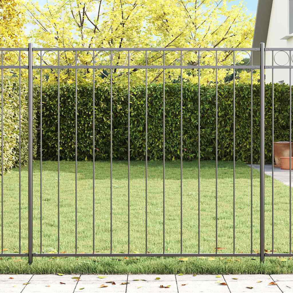 ASSEN Fence Panel Grey 170 x 150 cm Steel