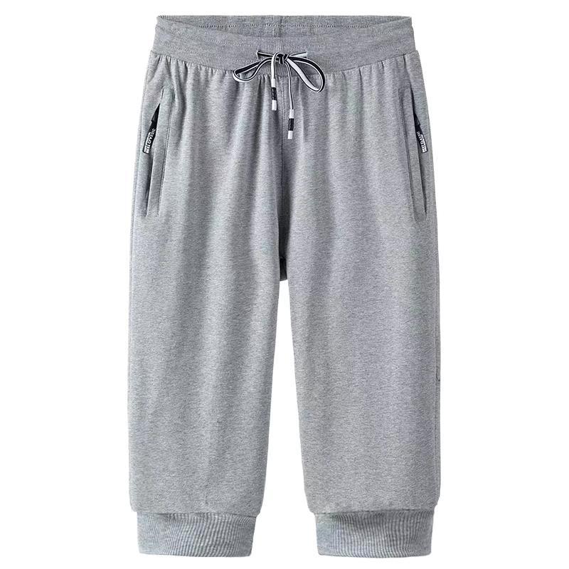 Summer Men Thin Casual Cropped Trousers Men's Straight Loose Fashion Sports Shorts Plus Size