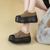 Fashion 8cm Women's Snow Boots, Korean Style Fluffy Winter Casual Shoes with Chunky Sole and Buckle, Thick Bottom Ankle Boots