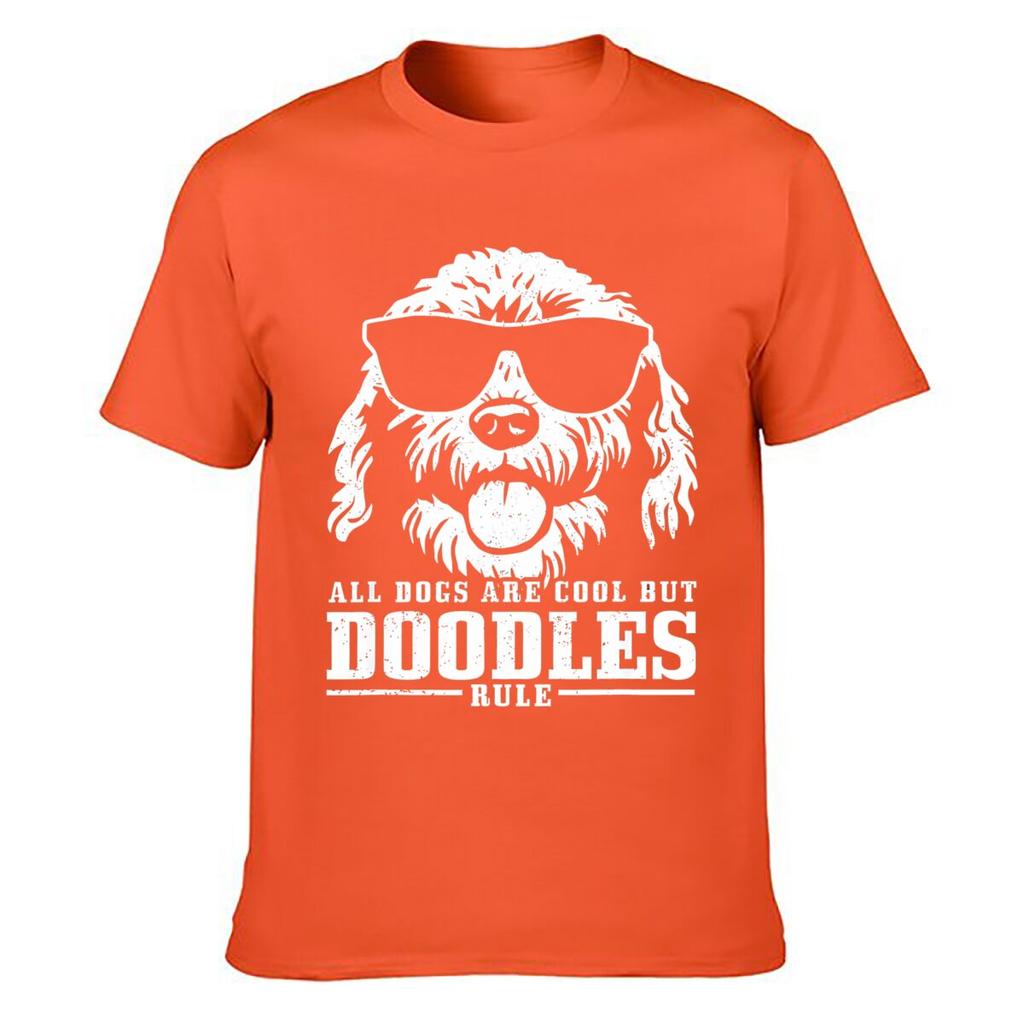 All Dogs Are Cool But Doodles Rule Solid Washed Vintage Tee Distressed Loose