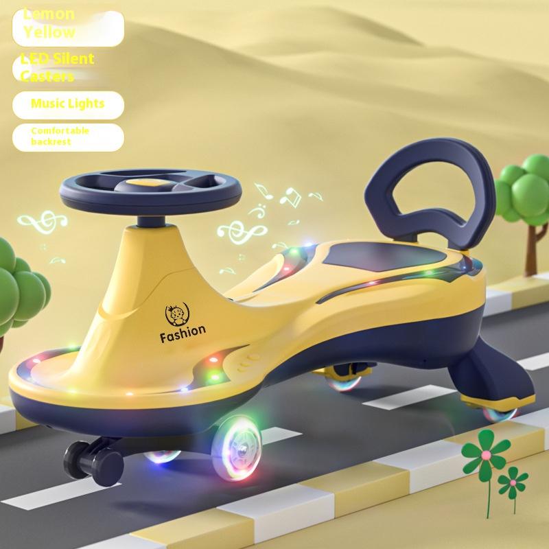 Children's Twisting Car Cute Yo-yo Car Boys and Girls Anti-rollover Toys 1-3 Years Old Baby Car Scooter