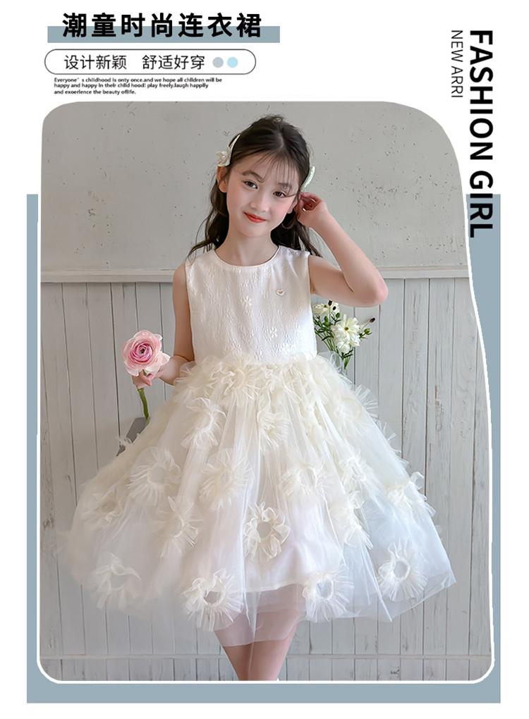 Girls' Dress 2026 New Style Princess Style, Big Children's Mesh Cake Skirt, Summer Fluffy Vest Skirt