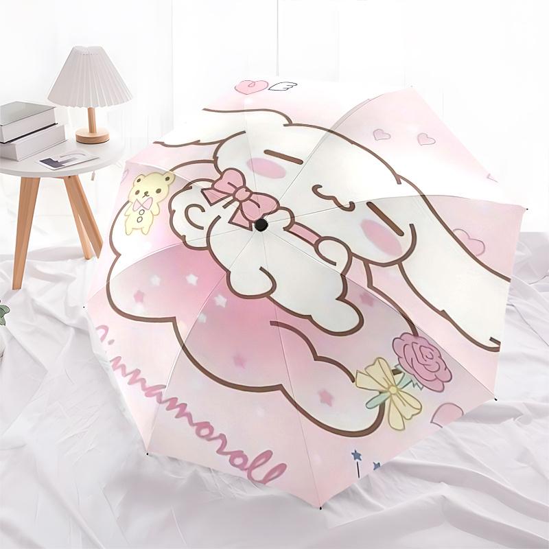 1pc Cinnamoroll Automatic Folding Umbrella - Portable 3-Fold Design with 8-Bone Iron Frame, Perfect for Fans, Travel, Daily Use, and Festive Gifts.R00