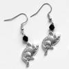 Pendientes Largos Retro Góticos Color Plata El Ojo de Horus Calavera Murciélago Cuervo Mariposa Gato para Mujeres Joyería de Fiesta de Halloween Regalos