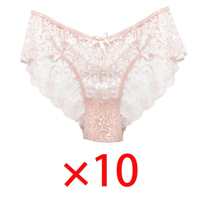 Broderte blondetruser Gjennomsiktig Sexy undertøy med lav midje Dame Jenter Myke pustende truser