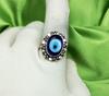 Evil Eye Gemstone 925 Sterling Silver Plated US SZ 5 Ring MM-R11