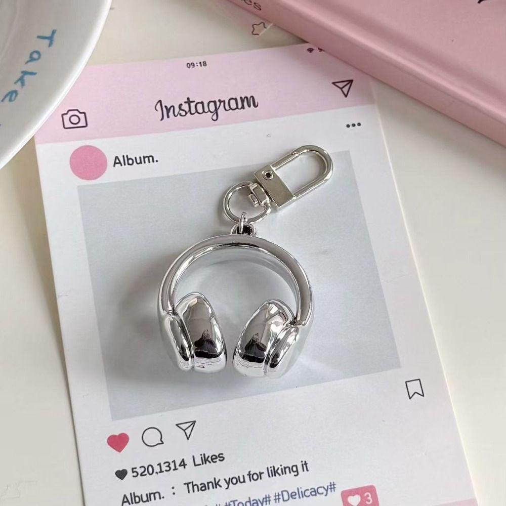 5Pcs Funny Headset Shape Keychain Colorful Car Key Ring Mini Earphone Shape Pendant  Bag Decoration