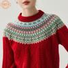 Womens Cashmere Blend Turtleneck Sweater With Fair Isle Warm Knit Pullover Winter