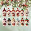 Festive Bunny Hanging Decor Christmas Wooden Ornament, 2D Flat Rabbit with Santa Cute Animal Tree Ornaments Hat, Holiday Pendant for Wreath Door, Home