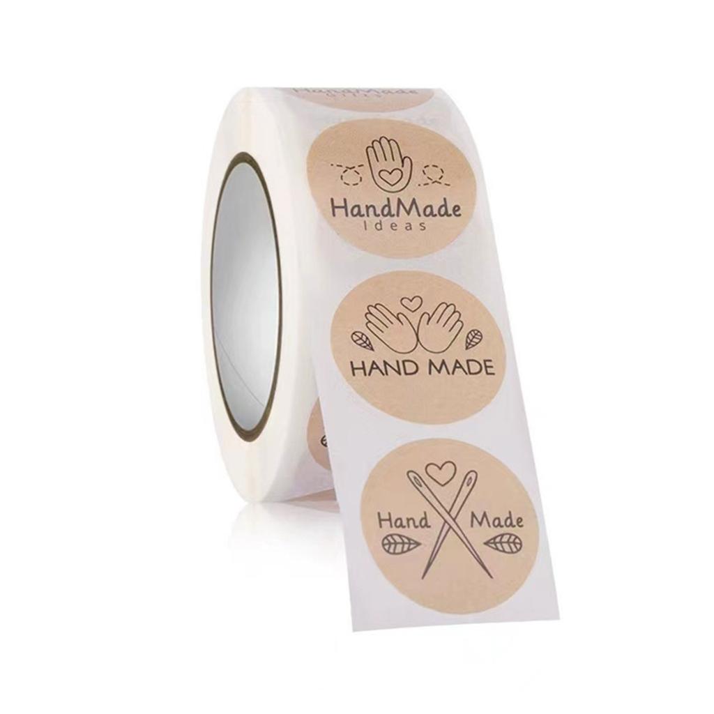 Round Handmade Lables Sticker Self-adhesive Sealing Sticker Baking Decorative Stickers for Gift Wrap Tag Small Business
