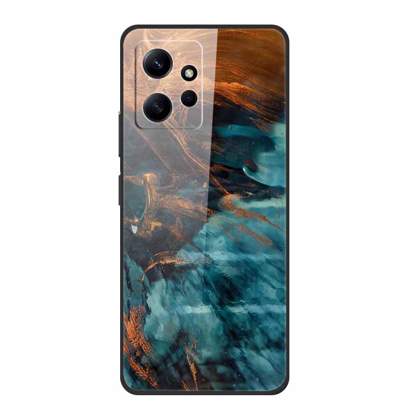 Marble For Redmi Note 12 4G Glass Case Tempered Back Cover Hard Cases For Xiaomi Redmi Note12 4G Protective Shell Colorful Capa