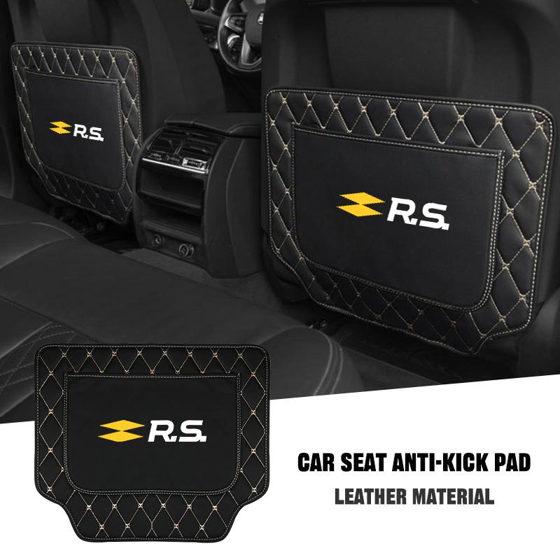 Leather Car Seat Back Anti Kick Pad Protector Mat For Renault RS Trafic Clio Laguna Megane 2 3 4 Logan Captur Koleos Accessories X999