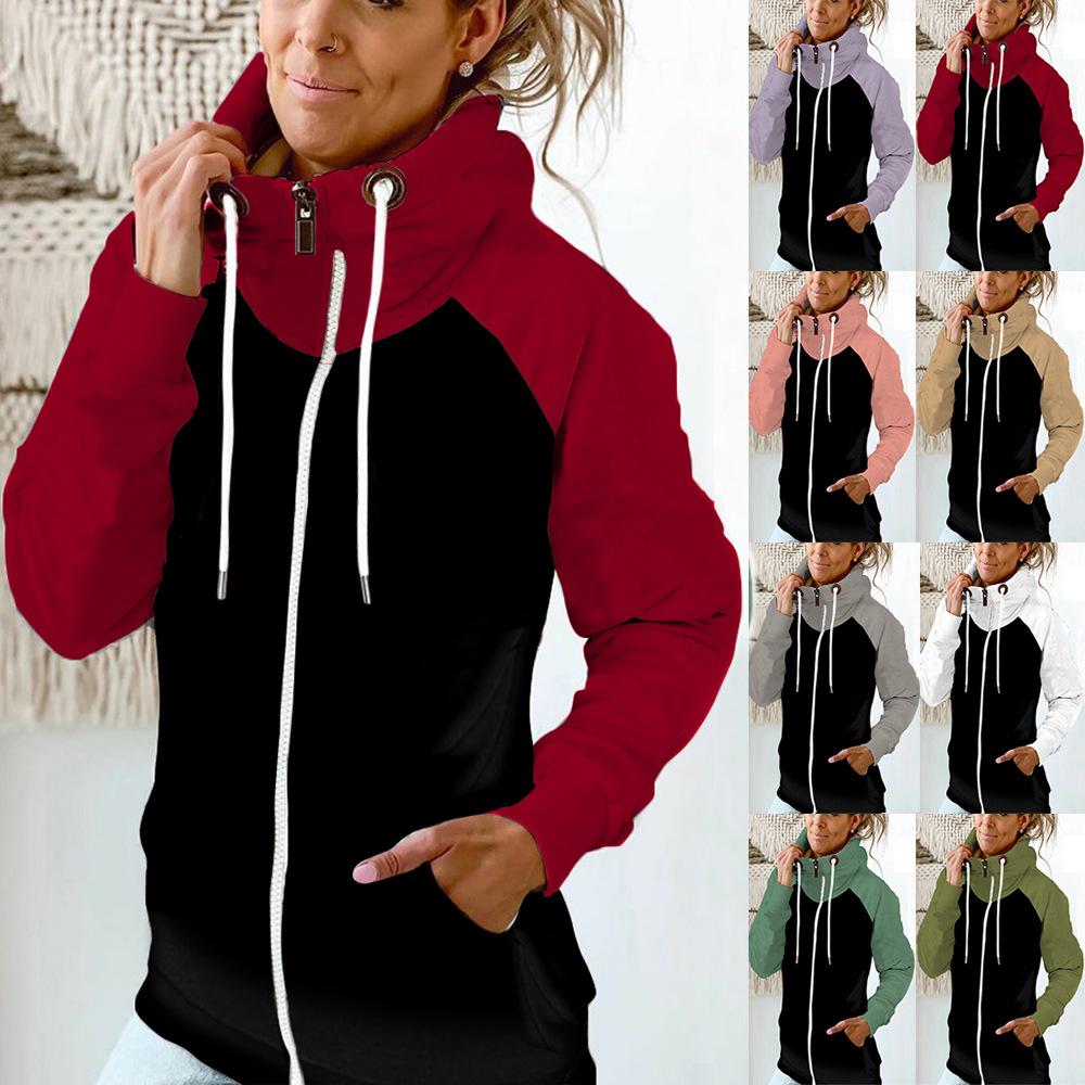 Buy Autumn and Winter New Women's Fashion Color Matching Long Sleeve ...