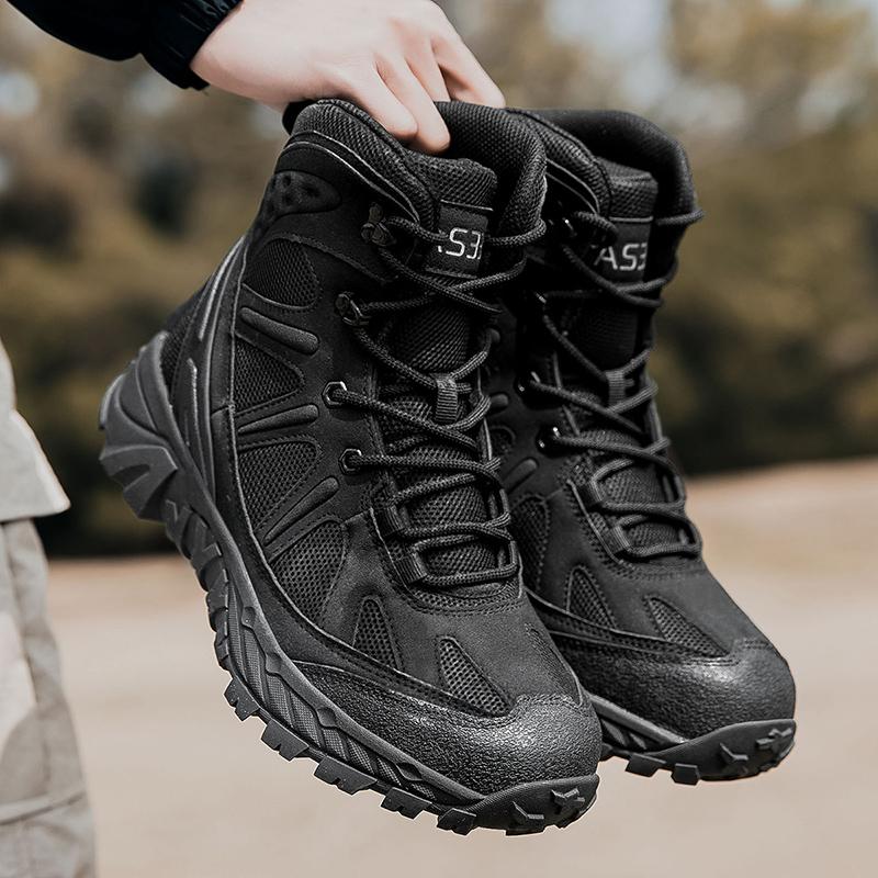 Large Size Military Boots Outdoor Men's Boots Wading Shoes High Top Hiking Boots Wear-resistant Cold Hiking Shoes