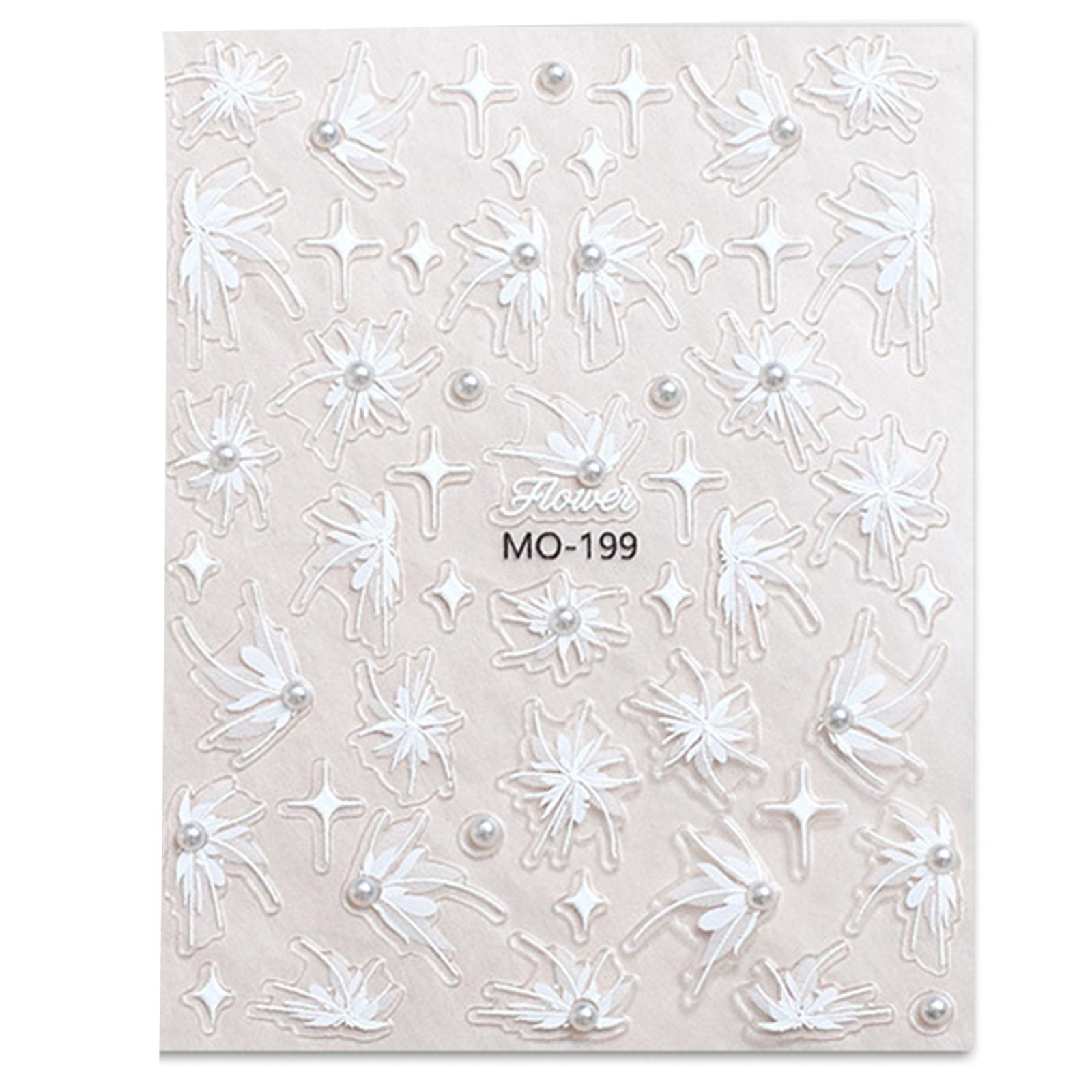 

1 лист весенних белых цветочных наклеек для дизайна ногтей самоклеящиеся летние бабочки листовые цветочные принадлежности для дизайна ногтей A