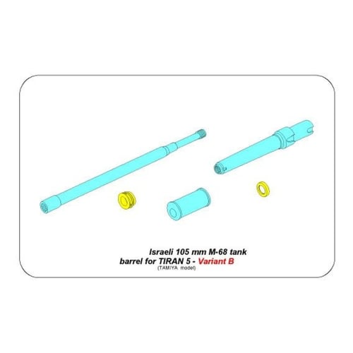 Aber 1/35 Scale Israeli Defense Forces 105mm M-68 Tank Barrel for TIRAN 5 Version B (for Tamiya) Plastic Model Kit Parts 35L144