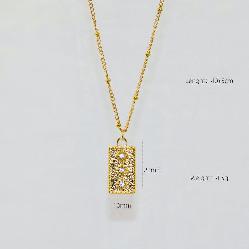 European & American Retro Sun Ray Small Round Pendant Necklace - Women's Simple Stainless Steel Clavicle Chain