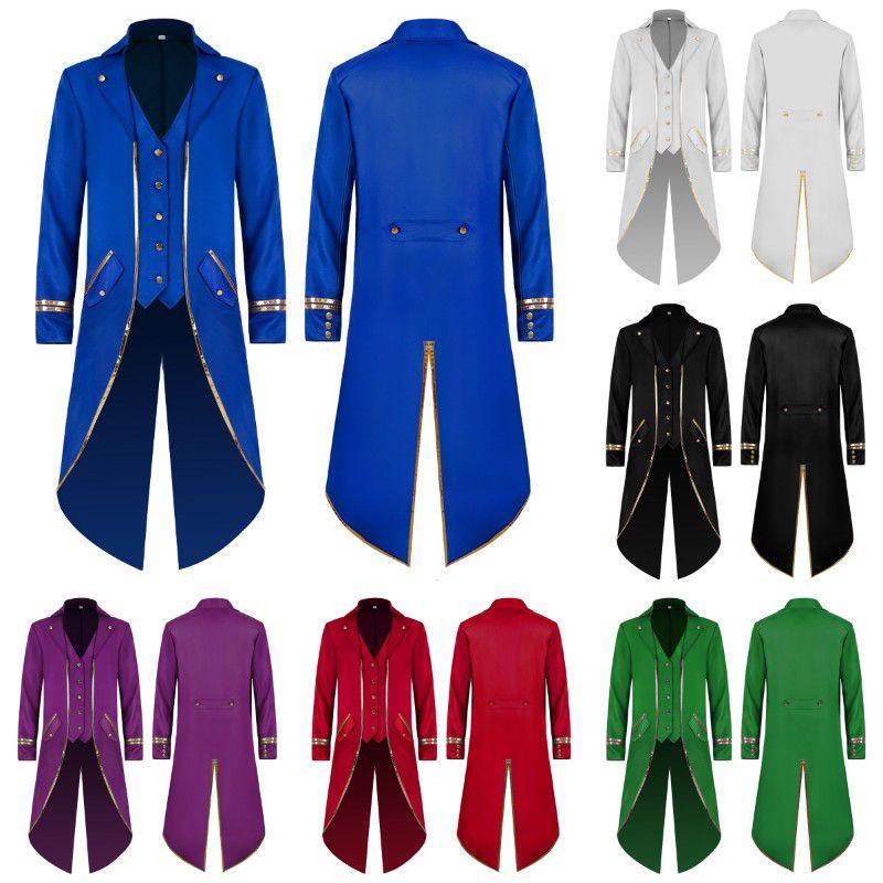 Tailcoat Steampunk Long Tuxedo Medieval Prince Victorian Gothic Coat  Halloween