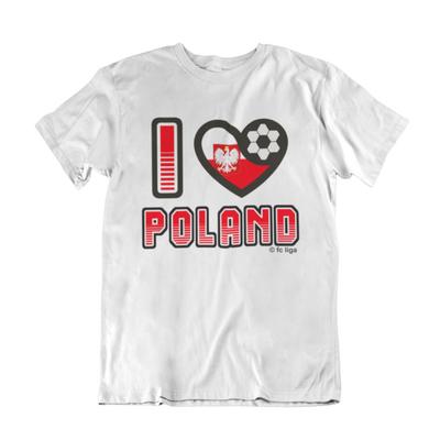 Adult or Kids I LOVE POLAND Football TShirt 2024 Polish World Cup  Cotton