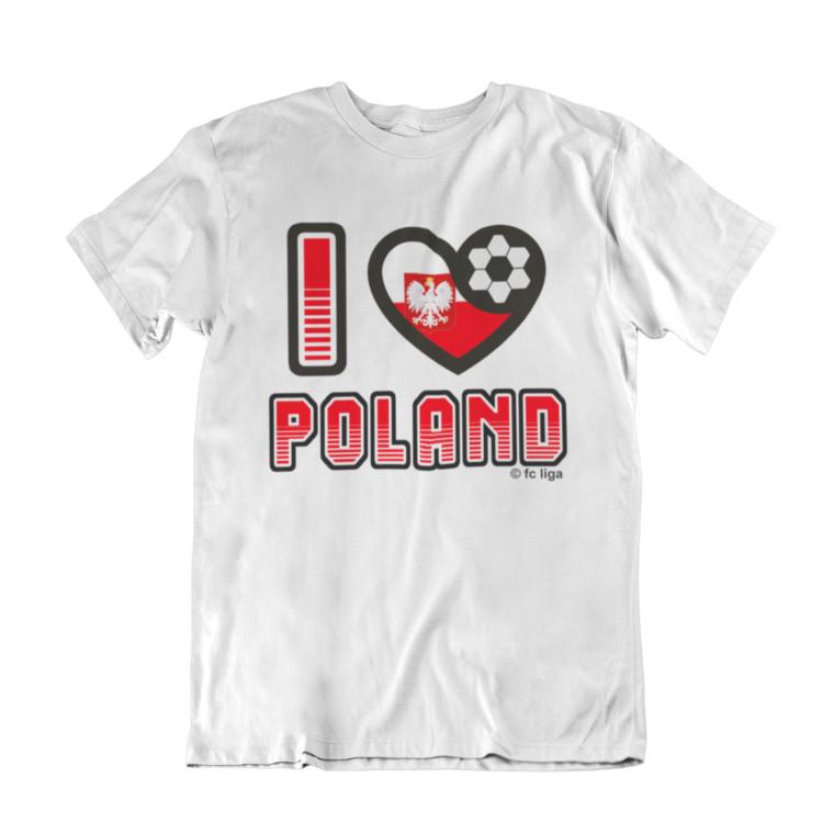 

Взрослая или детская футболка I LOVE POLAND Футбол 2024 Польский Чемпионат мира Хлопок 4XL