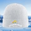 Flowersyelloworangepink On Black Background Men Women Unisex Knitted Hat Beanie Pullover Cap Winter Thermal Warm Christmas Ou