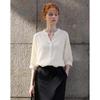 Women's Striped V-Neck Spliced Loose Fit Blouse