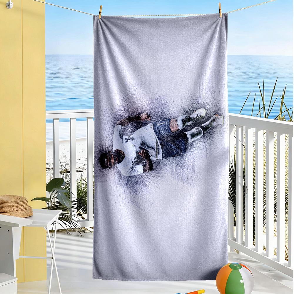 Ac Milan Crest Close-up Beach Towel High Absorbency & Quick-Dry Comfortable Lightweight