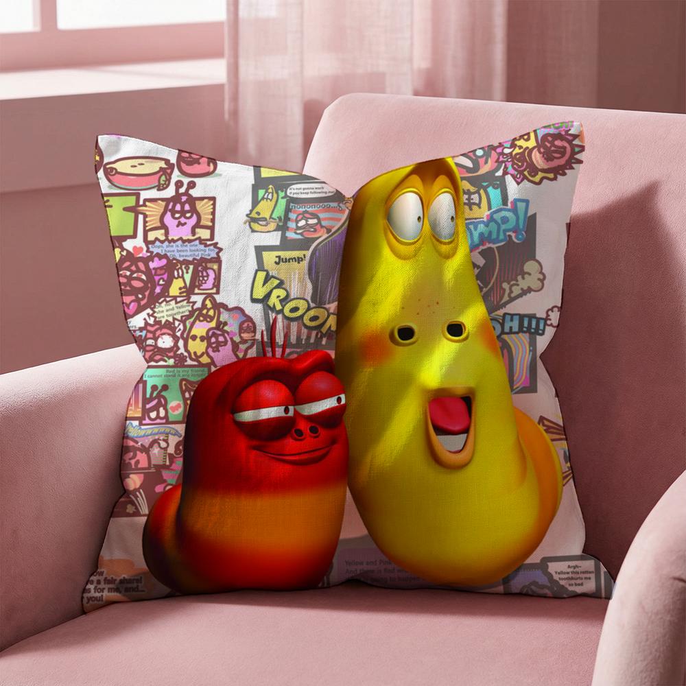 Funny L-Larva Cushion Cover Multi-Scene Pillow Cover for Home & Car - Reversible, Soft & Durable for Daily Use
