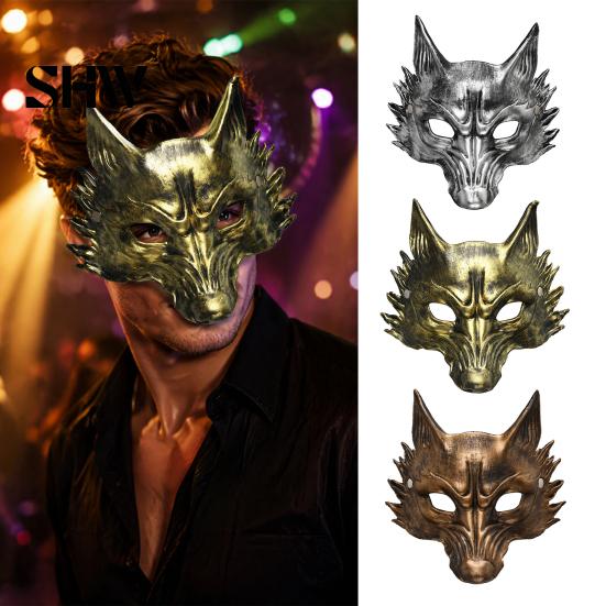Langlebige leichte Karneval-Requisiten Schwarze Goldene Wolf Halloween-Maske, 3D PU-Schaum Mardi-Gras-Party Einzigartige Festival-Masken für Cosplay-Requisiten, Maskenball
