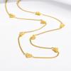 Chic Heart Charms Necklaces, Gold Plated Stainless Steel Collar, Adjustable Women's Love Gift Jewelry